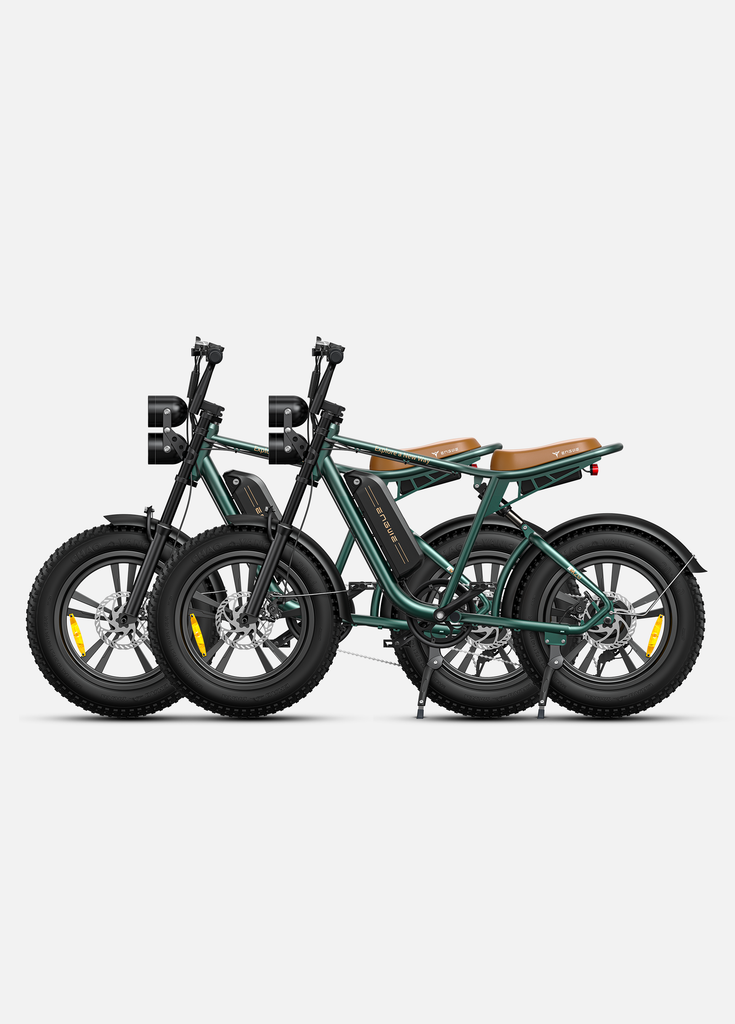 engwe m20 combo: 2 green engwe m20 e-bikes