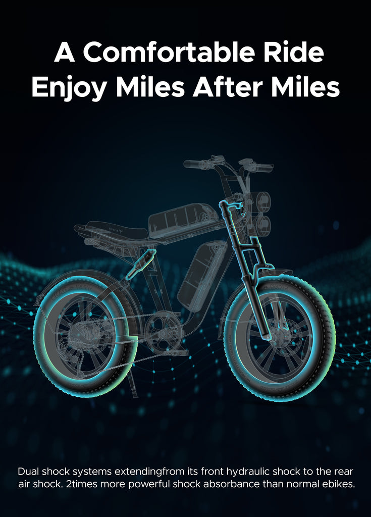 dual shock systems of engwe m20 electric bike