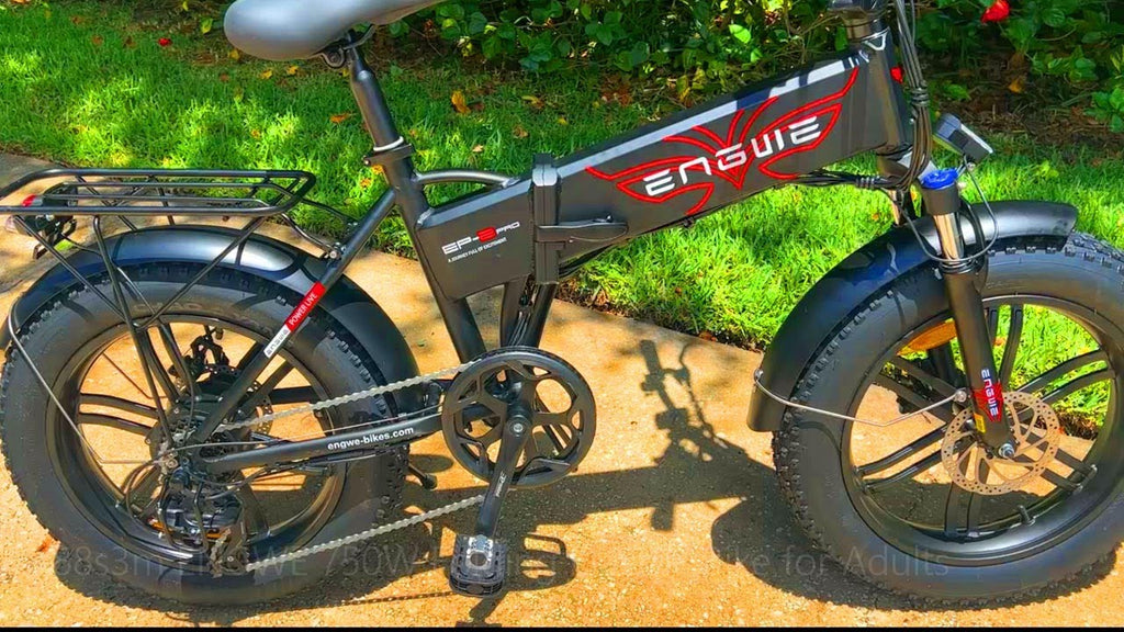 ENGWE 750W Folding Electric Bike for Adults 20" 4.0 Fat Tire Mountain Beach Snow Bicycles