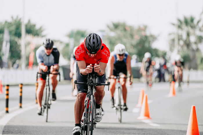 cyclists competing in a bike race