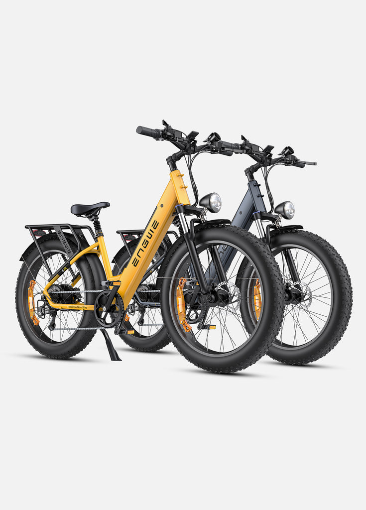 1 bumble yellow ang 1 galaxy grey engwe e26 fat tyre bikes
