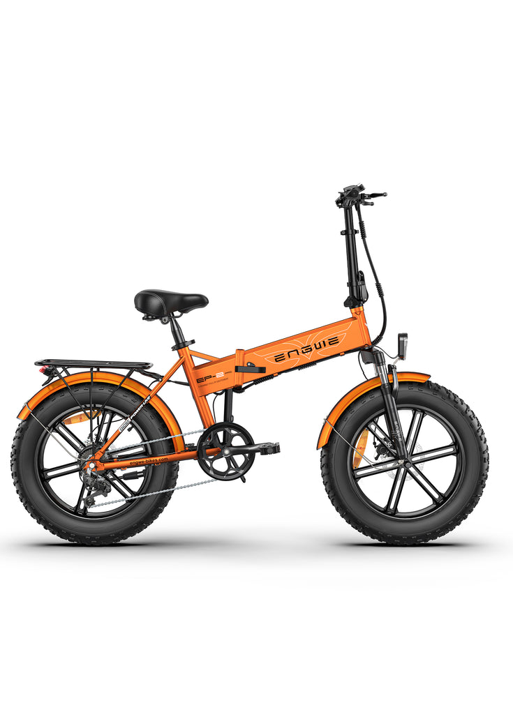 a dark orange engwe ep-2 pro fat tire e-bike