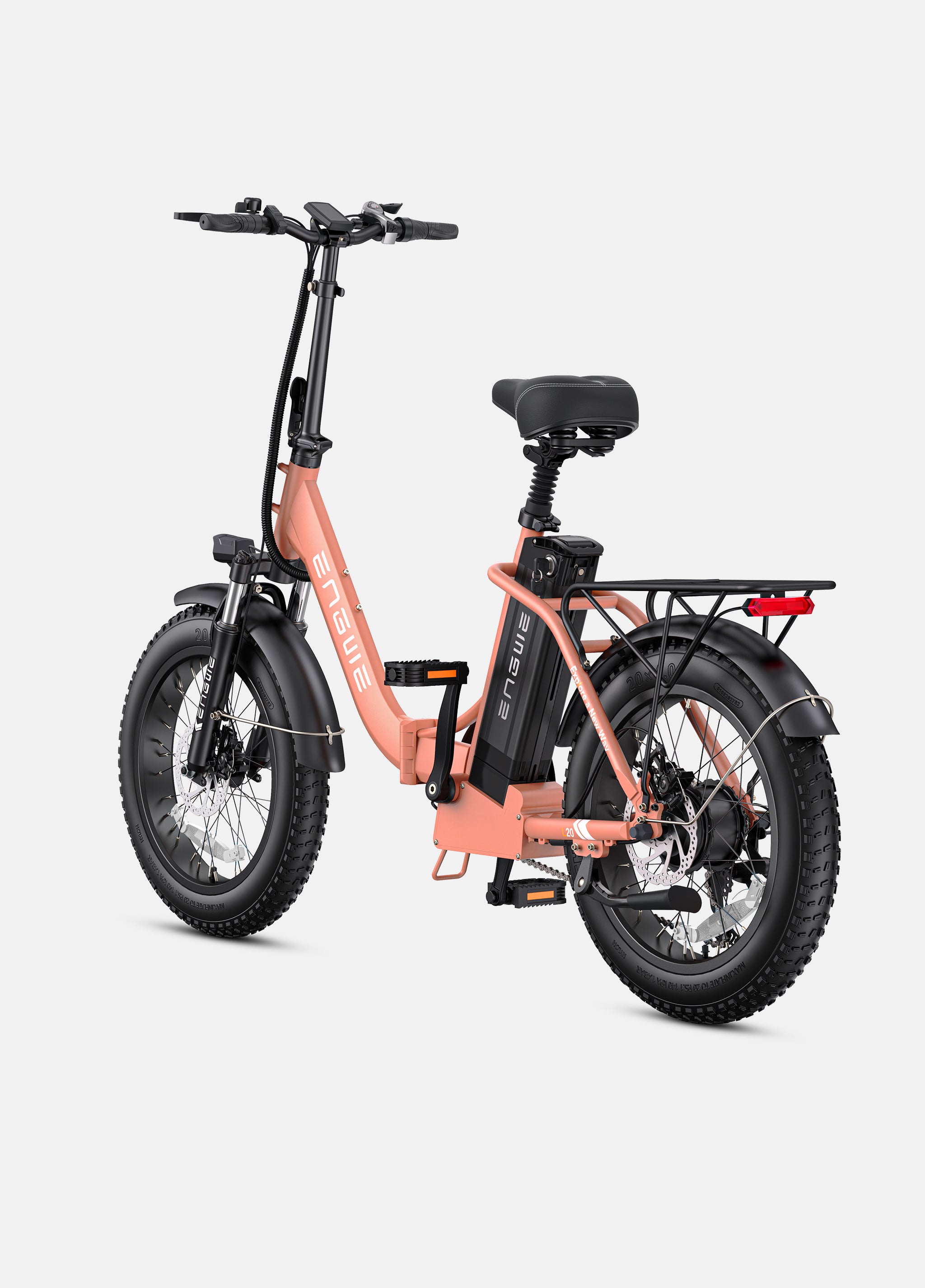 rose pink engwe l20 2.0 fat tire electric bike