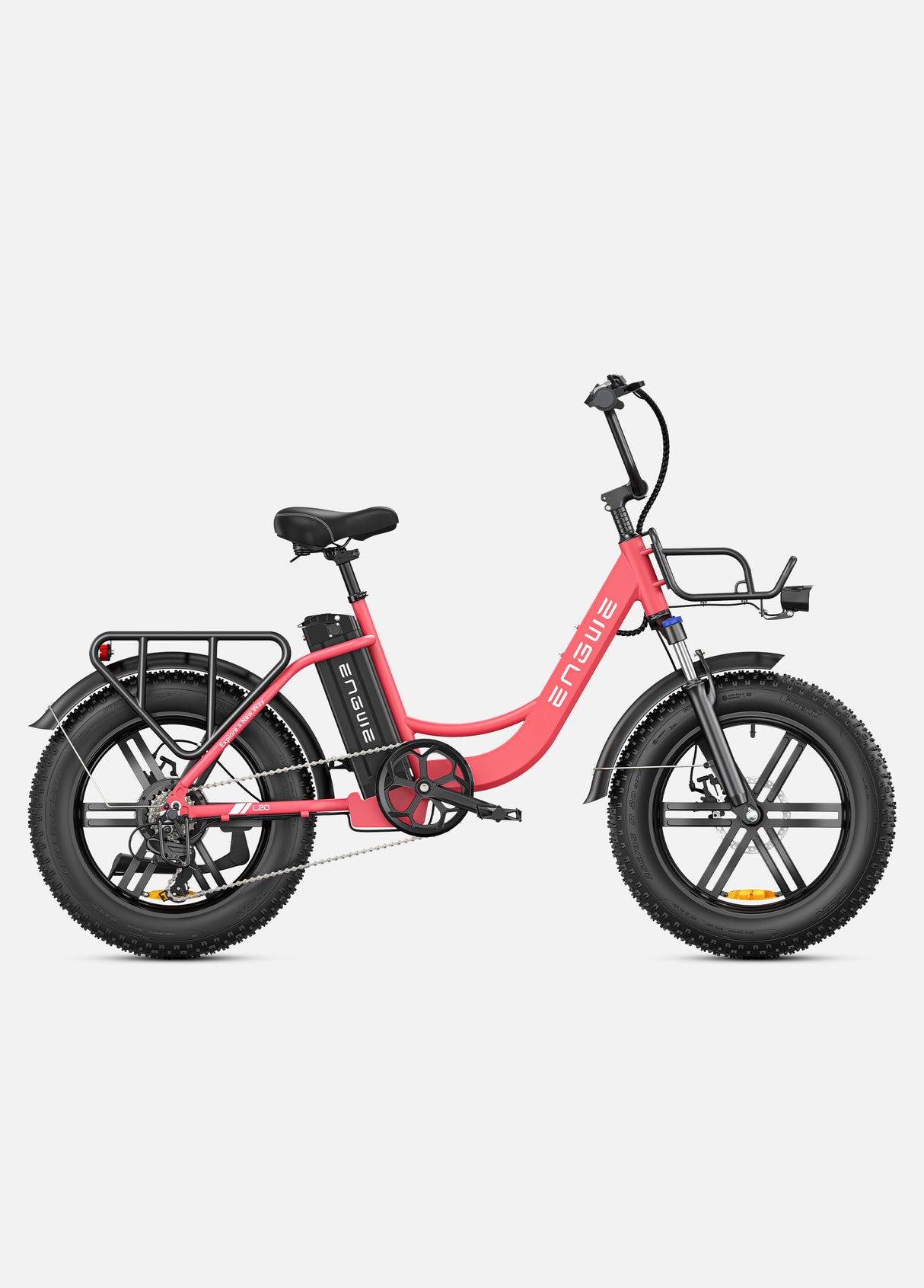 flamingo pink engwe l20 commuter bike
