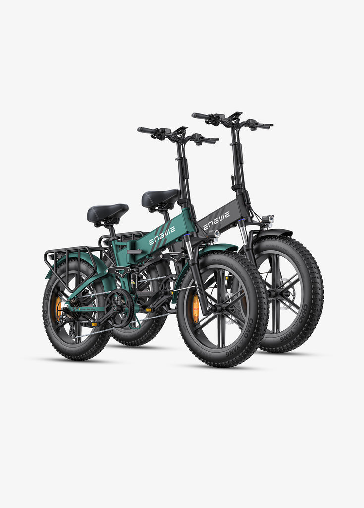 1 mountian green and 1 space black engwe engine pro 2.0 full suspension e bikes