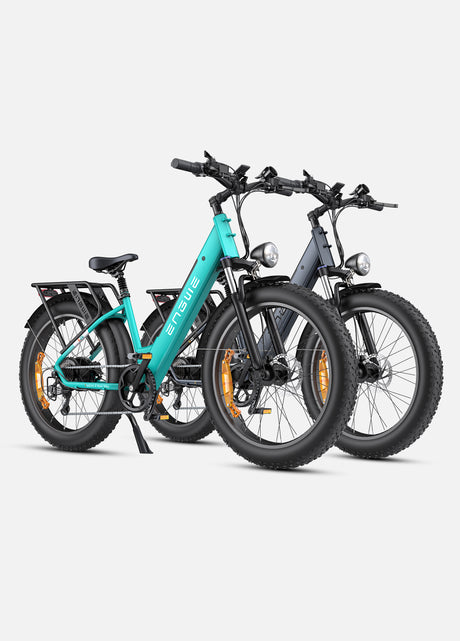1 gem blue and 1 galaxy grey engwe e26 full suspension e bike