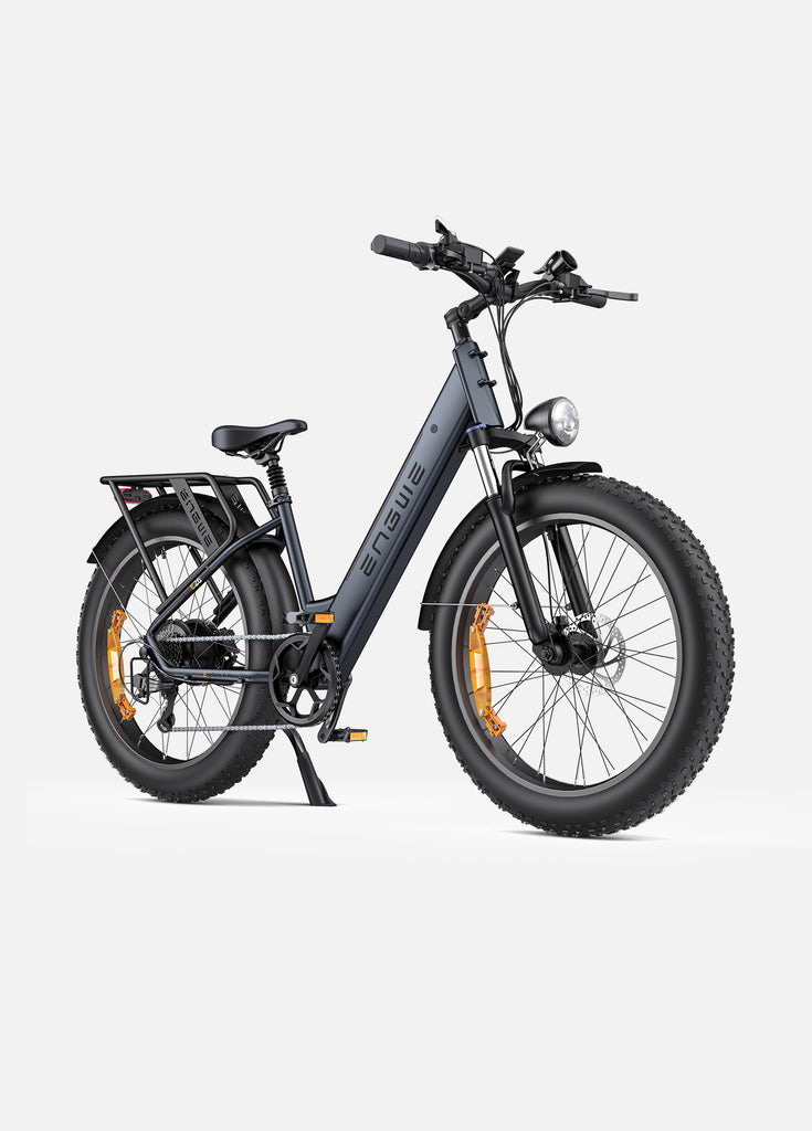 the side view of galaxy grey engwe e26 electric bike