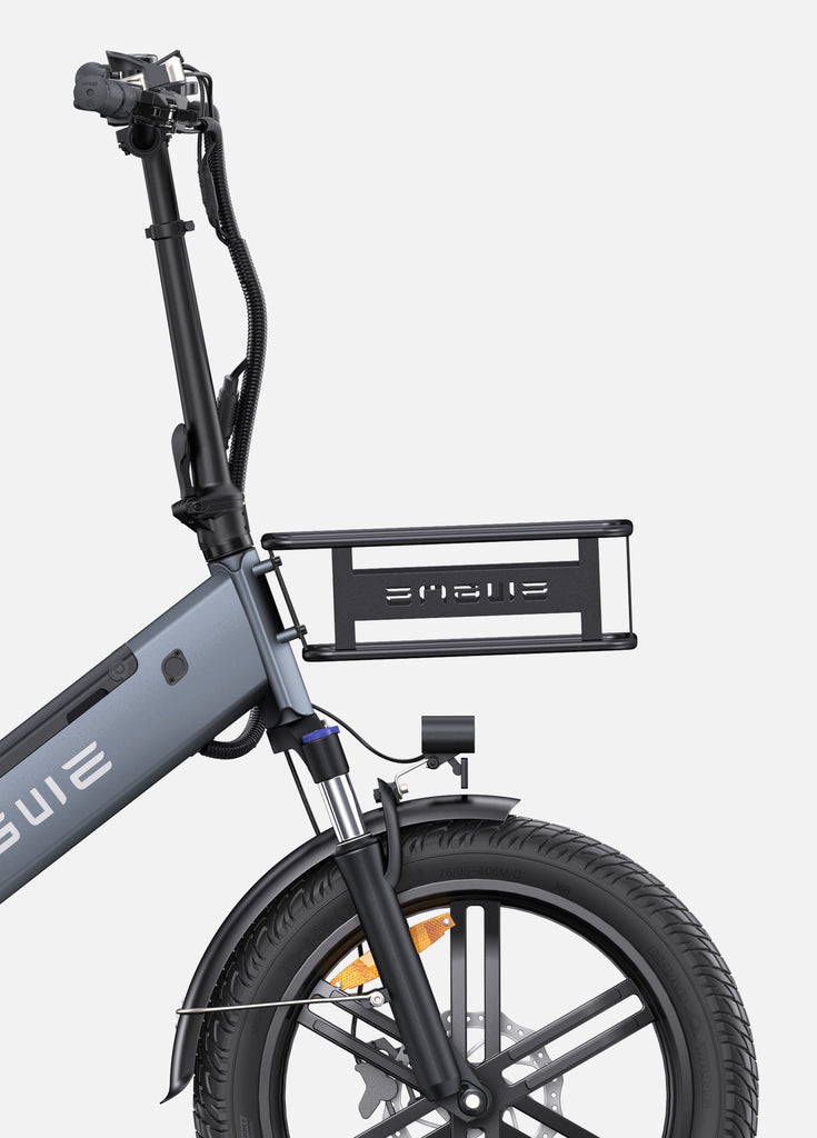 front bike basket installed on the engwe le20 electric cargo cycle