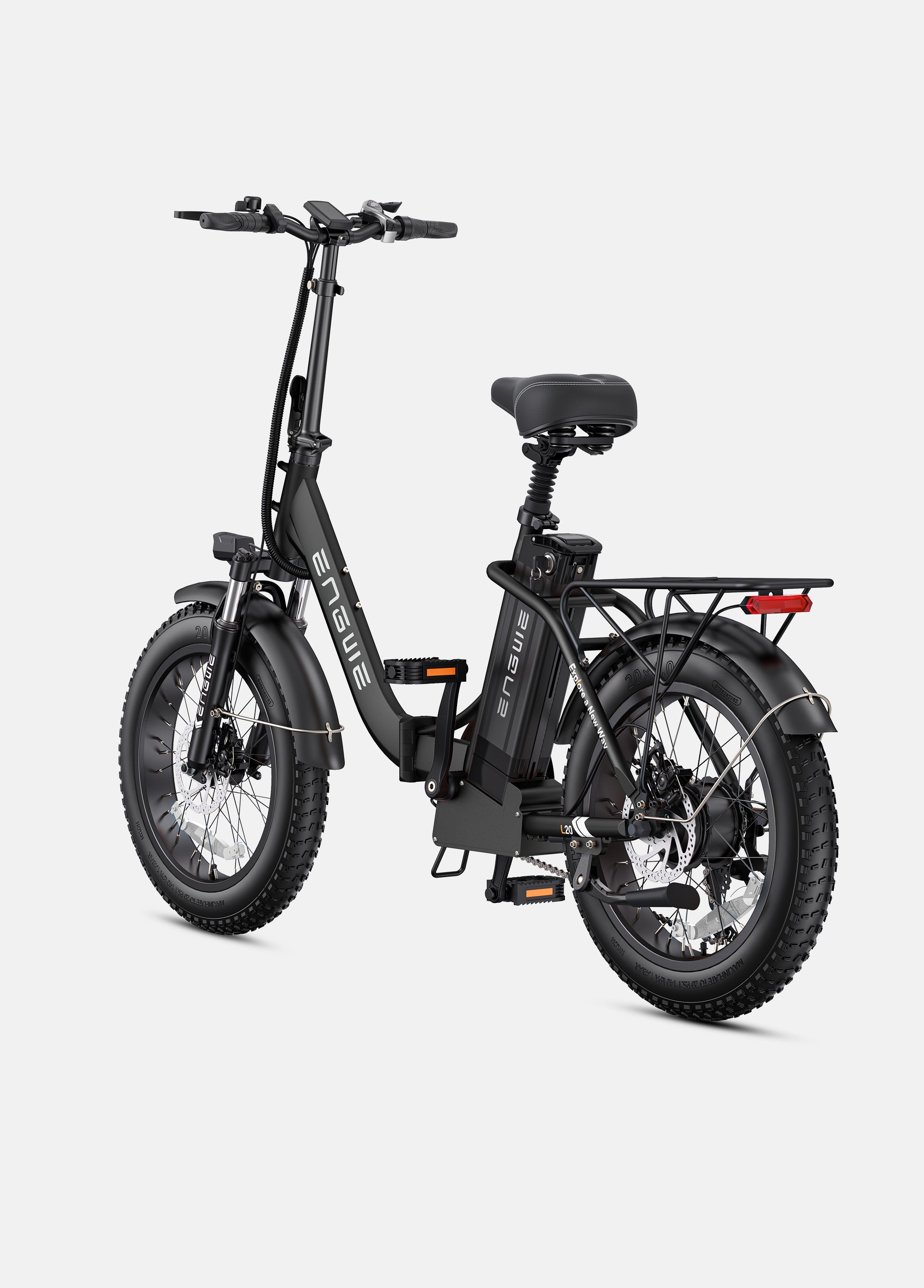 onyx black engwe l20 2.0 step thru electric bike