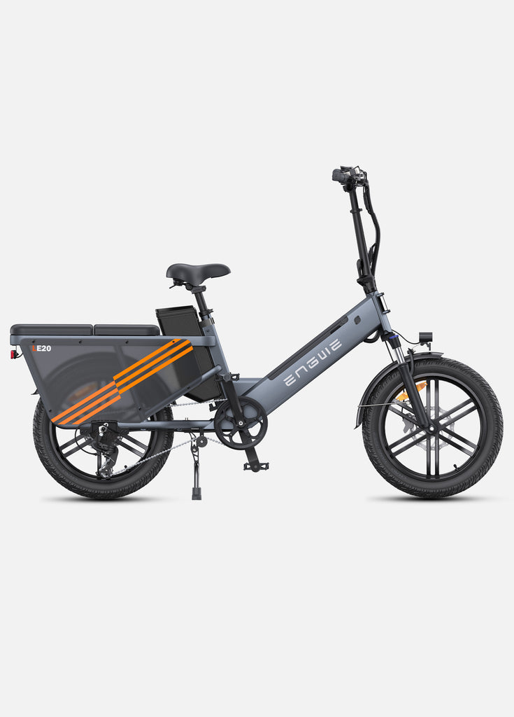 a grey engwe le20 e cargo bicycle