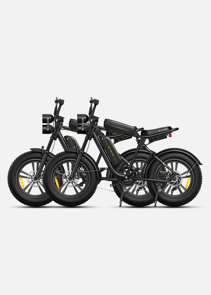 2 black dual battery engwe m20 e-bikes