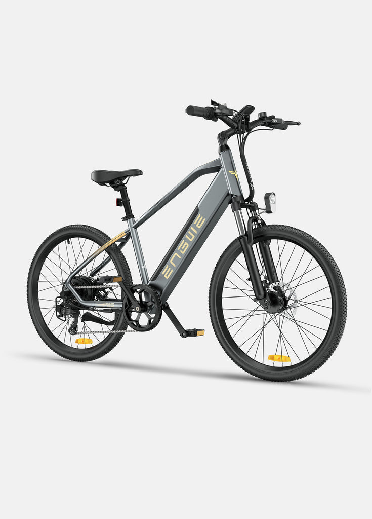 a grey engwe p26 electric city bike