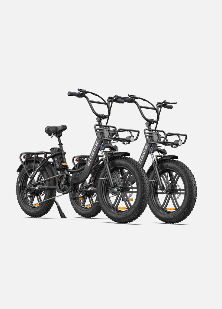 2 onyx black engwe l20 electric bike with fat tires