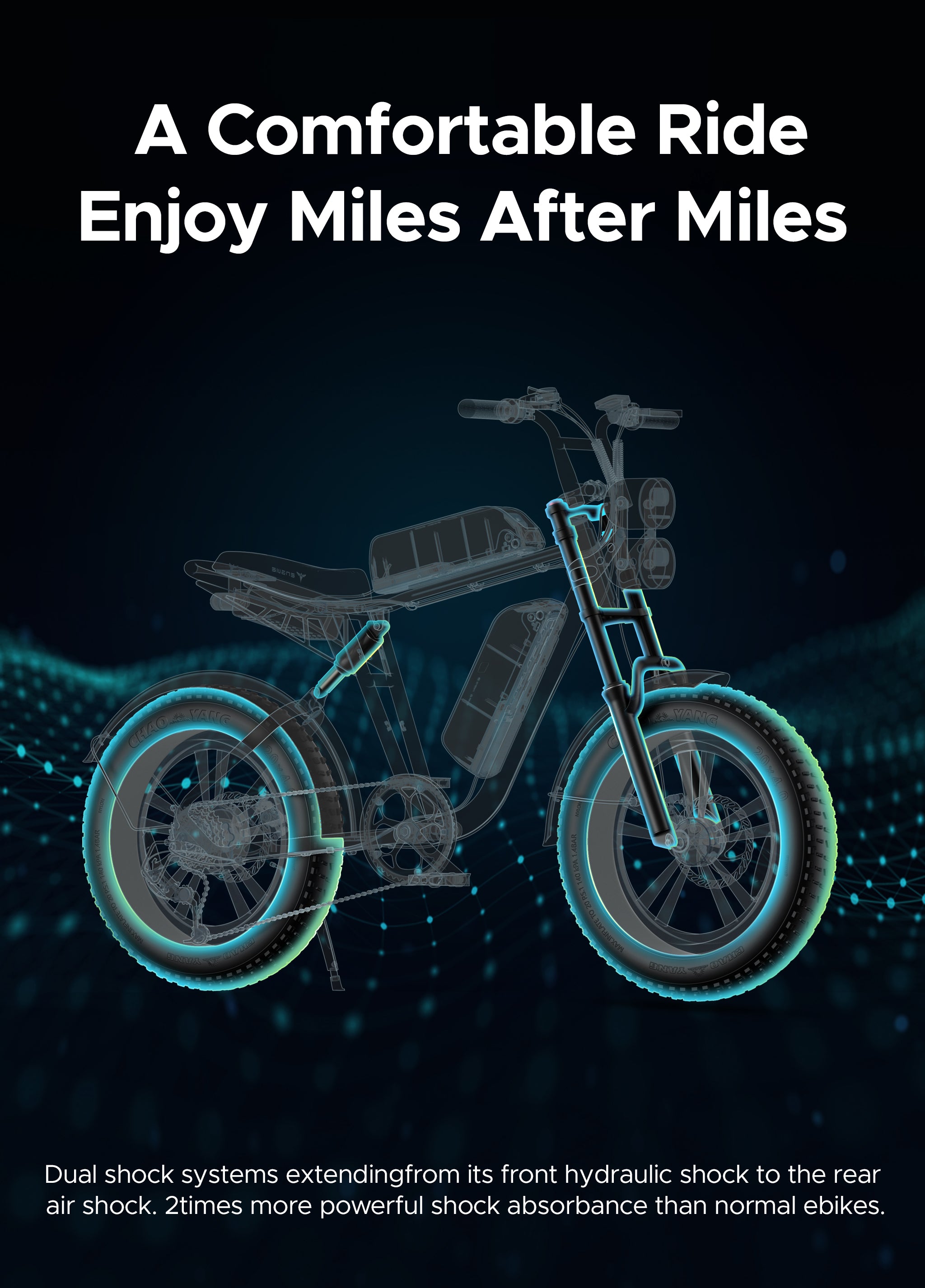the dual shock systems of engwe m20 e-bike