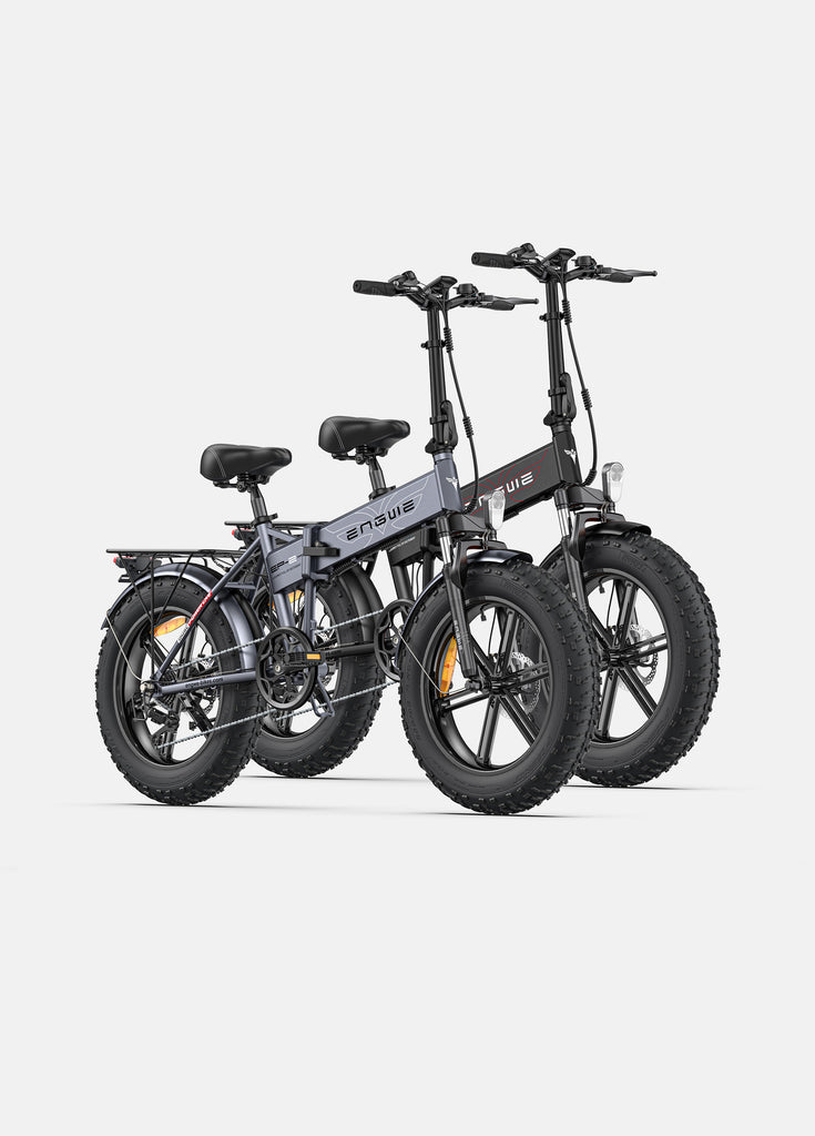 1 slate gray and 1 black engwe ep-2 pro electric folding bikes