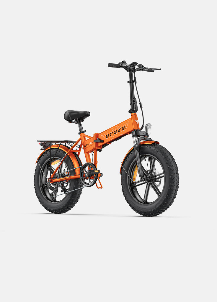 a dark orange engwe ep-2 pro folding electric bike