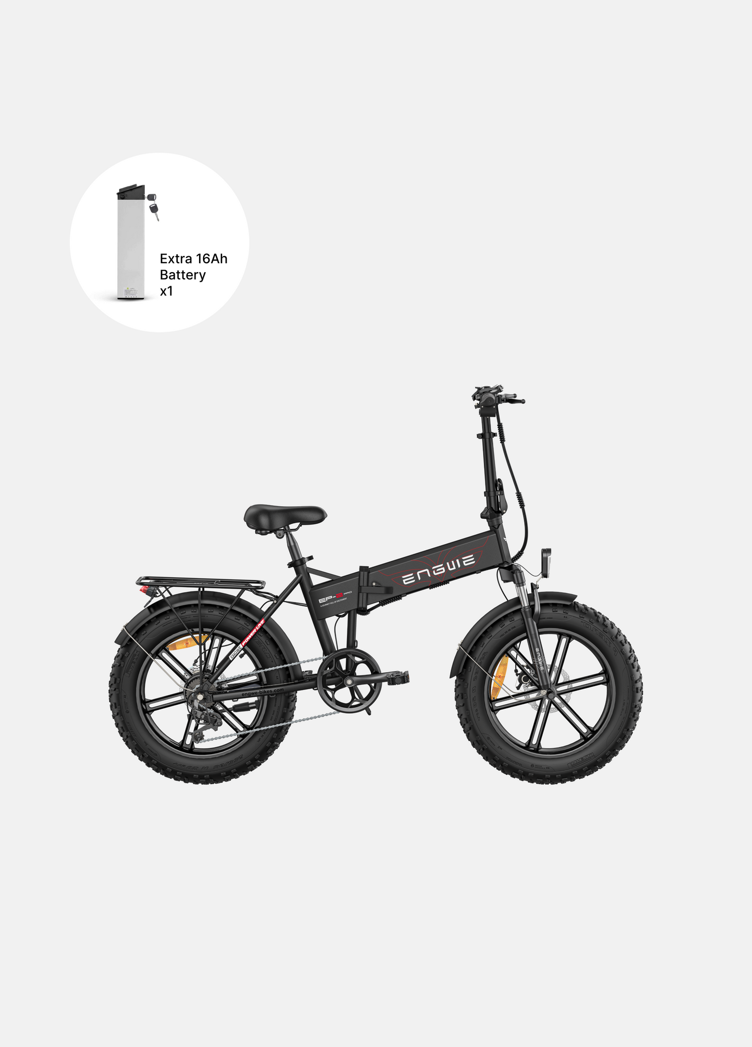 1 black engwe ep-2 pro and an extra 16ah battery